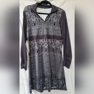 Prana Spitfire 1/4 Zip Long Sleeve Black Grey Dress Women's Size Medium